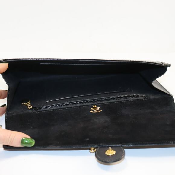 Vintage Gucci Black Patent Leather Clutch – Made in Italy – Fair Condition - Picture 4 of 6